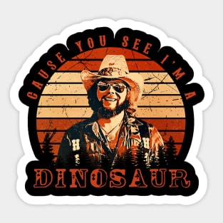 Dinosaur Hank Williams || Vintage Retro Limited Sticker